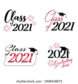 Class of 2021 card vector illustration design