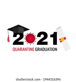 Class of 2021. Celebration template or invitation. Vector illustration