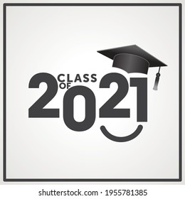 Class of 2021, Congrats Graduates. Lettering Graduation logo. Template for graduation design, party, high school or college graduate, yearbook, Vector illustration EPS.10	

