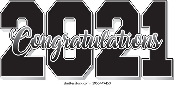 Class of 2021 Congratulations Bold Black and White Banner