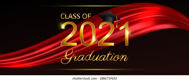 Class Of 2021 Graduation Text Design For Cards, Invitations Or Banner