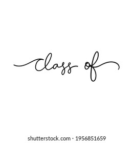 Class of 2021 handwriting. Congratulations isolated on white background ,Vector illustration EPS 10
