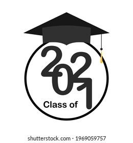 Class of 2021 logo simple. Congratulations Graduates Class 2021. Template for graduation design.isolated on white background ,Vector illustration EPS 10