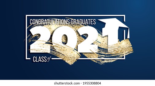 Class Of 2021 Vector Illustration Of A Graduating Class Of 2021. Graphics Elements For T-shirts, And The Idea For The Sign Or Badge Vector