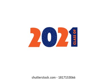 Class of 2021. Vector illustration. Graduation logo. Template for graduation design, party, yearbook