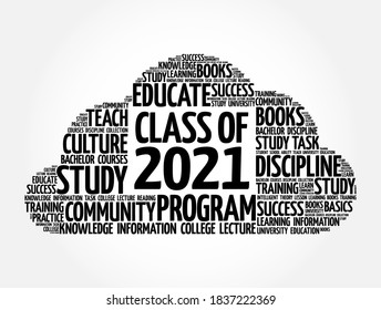 CLASS OF 2021 word cloud collage, education concept background