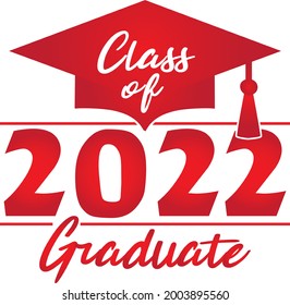 Class of 2022 Graduate Red Graphic
