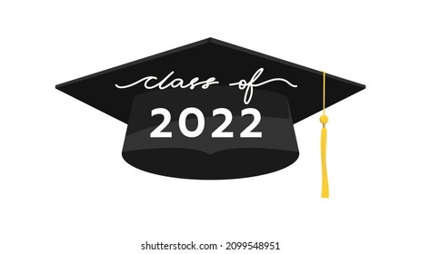 Klasse 2022 , Graduationsockel in Gratulationen einzeln auf weißem Hintergrund, Vektorgrafik EPS10