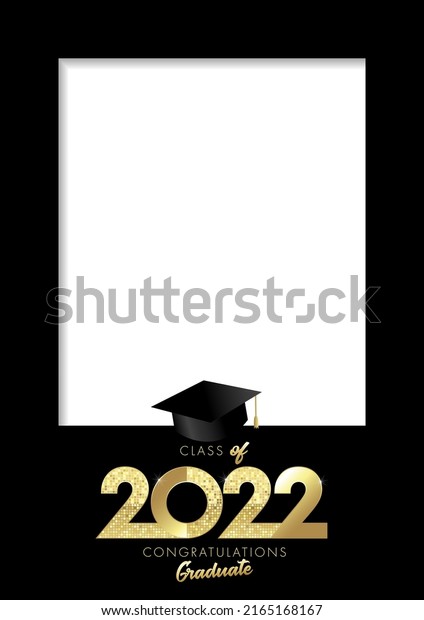 Class of 2022, Graduation photo frame.\
Congratulations Graduation with academic cap, You did it. High\
school graduate party\
template
