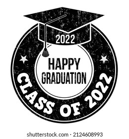 Class of 2022 grunge rubber stamp on white background, vector illustration
