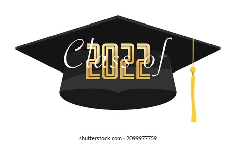 Class of 2022 logo simple. Congratulations Graduates Class 2022. Template for graduation design.isolated on white background ,Vector illustration EPS 10