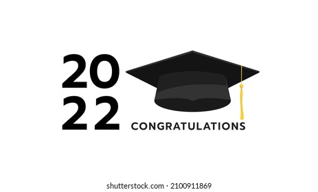 Class of 2022 logo simple. Congratulations Graduates Class 2022. Template for graduation design.isolated on white background ,Vector illustration EPS 10