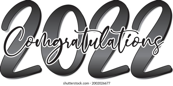 Class of 2022 Script Black and White