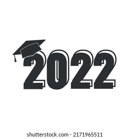 Class 2022. Stylized inscription with the year and the graduate's cap.