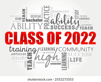 CLASS OF 2022 word cloud collage, education concept background