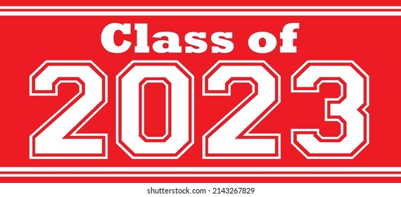 Class of 2023 Banner with Red Background
