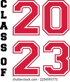 Class of 2023 black and white design template, Car Window Sticker, POD, cover, Isolated Black Background
