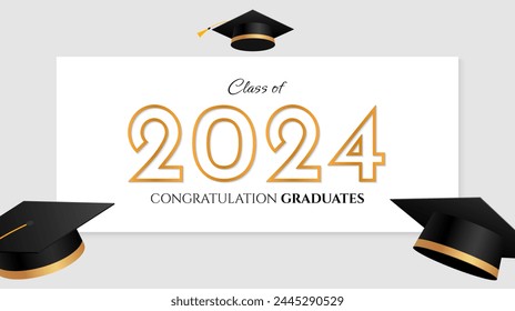 Class of 2023, Congratulations graduates background design. Vector illustration