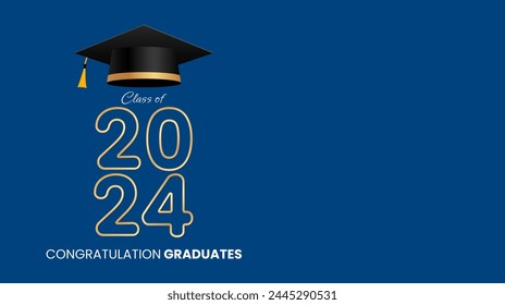 Class of 2023, Congratulations graduates background design. Vector illustration