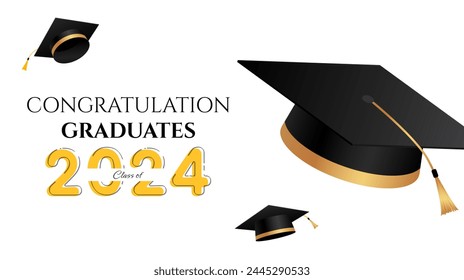 Class of 2023, Congratulations graduates background design. Vector illustration