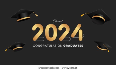 Class of 2023, Congratulations graduates background design. Vector illustration
