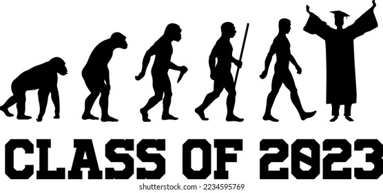 Class of 2023 Evolution Graduation black and white design template, Car Window Sticker, POD, cover, Isolated Black Background
