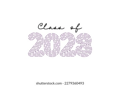 Clase 2023. Felicitaciones por graduación en la escuela, universidad o universidad. Diseño creativo para su tarjeta de felicitaciones, diseño simple sobre fondo blanco, tarjeta, invitación
