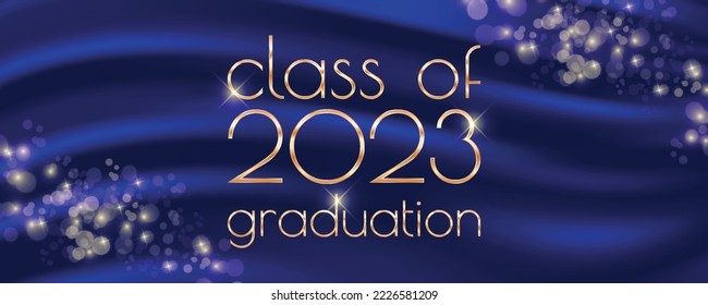 Class of 2023 graduation text design for cards, invitations or banner