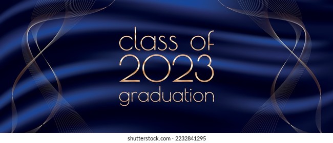 Klasse des Graduierungstextes 2023 für Karten, Einladungen oder Banner