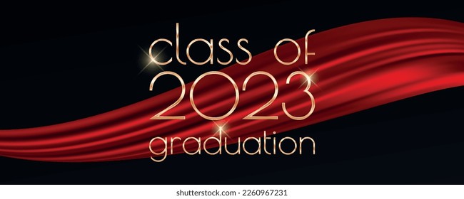 Class of 2023 graduation text design for cards, invitations or banner