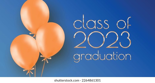 Class of 2023 graduation text design for cards, invitations or banner