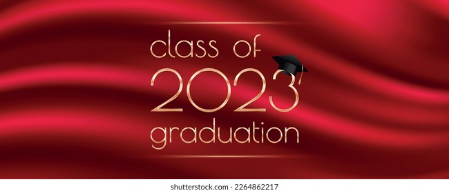Class of 2023 graduation text design for cards, invitations or banner