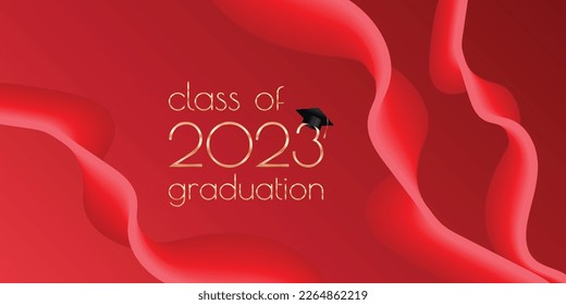 Class of 2023 graduation text design for cards, invitations or banner