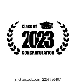 Class of 2023 graduation text design for cards, invitations or banner