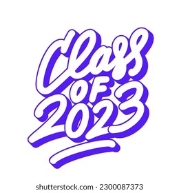 Klasse 2023. Vektor handgeschriebene Schrift.