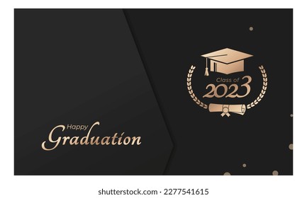 Class of 2023 Year Graduation of Decorate Congratulation with Laurel Wreath for School Graduates