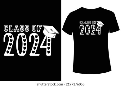 Class Of 2024.
Back To School  T-shirt Design Vector Template