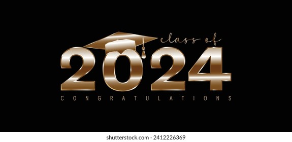 Class of 2024 Background, Greeting Card vector illustration 