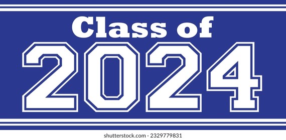 Class of 2024 Banner with Blue Background