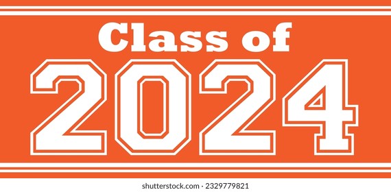 Class of 2024 Banner with Orange Background