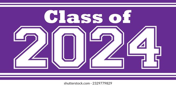 Class of 2024 Banner with Purple Background