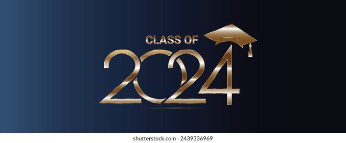 Class of 2024, banner vector illustration 