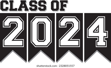 Class of 2024 Black and White Banner