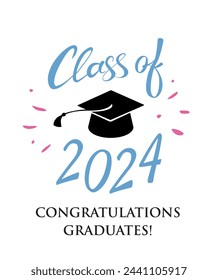 class of 2024 congratulations graduates vector graphic design