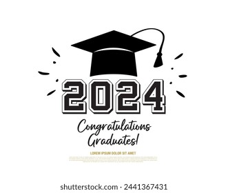 class of 2024 congratulations graduates vector graphic design