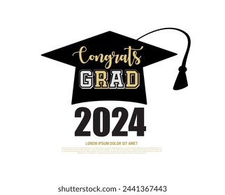 class of 2024 congratulations graduates vector graphic design