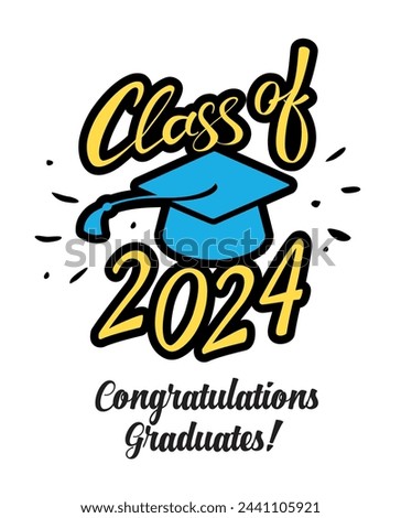 class of 2024 congratulations graduates vector graphic design