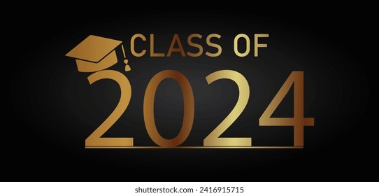 Klasse von 2024 Herzlichen Glückwunsch Text Illustration Design