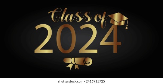 Class Of 2024 Congratulations Text Illustration Design