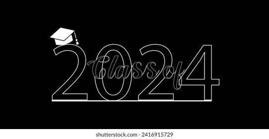 Class Of 2024 Congratulations Text Illustration Design